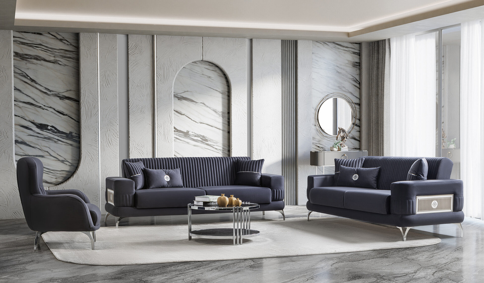 Aspendos Sofa Set Crom