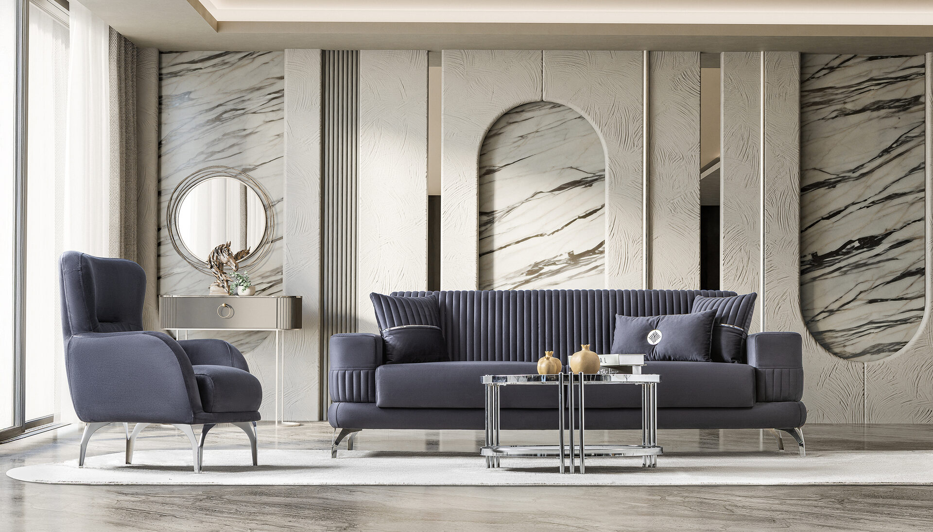 Aspendos Sofa Set Crom