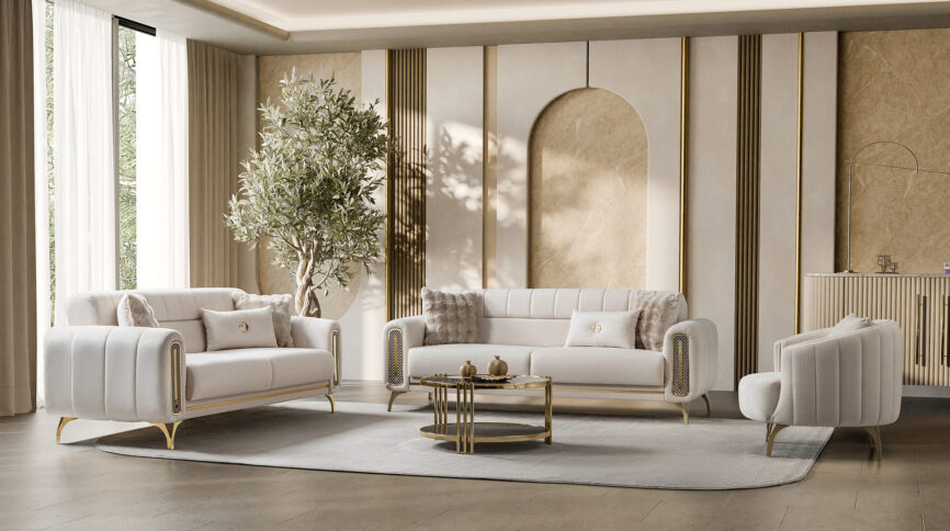Dior Sofa Set Gold