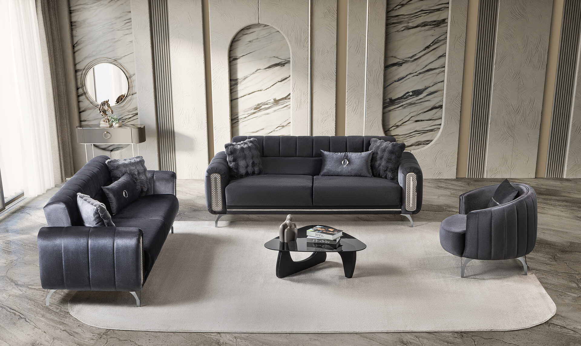 Dior Sofa Set Grey