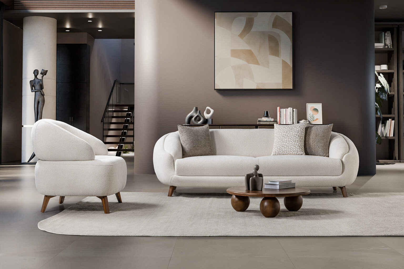 Jesse Sofa Set Brown