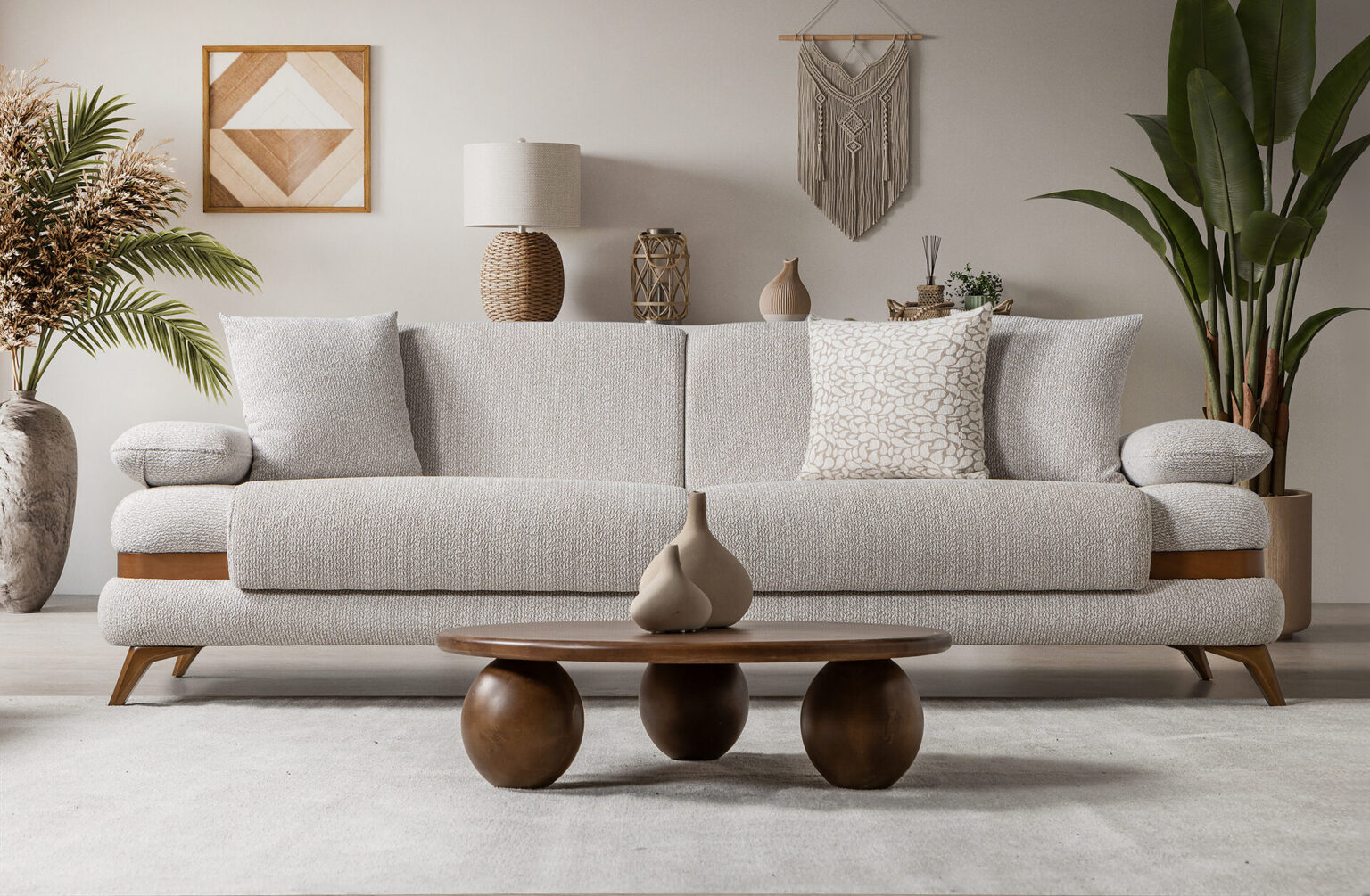 Loris Sofa Set Brown