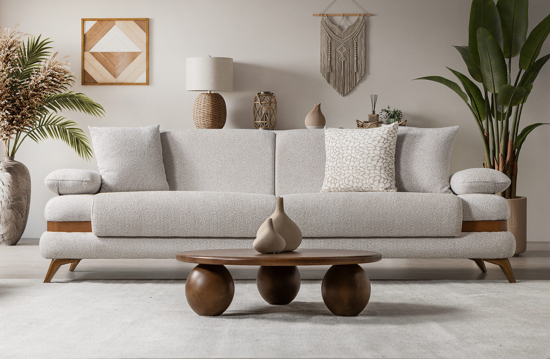 Loris Sofa Set Brown