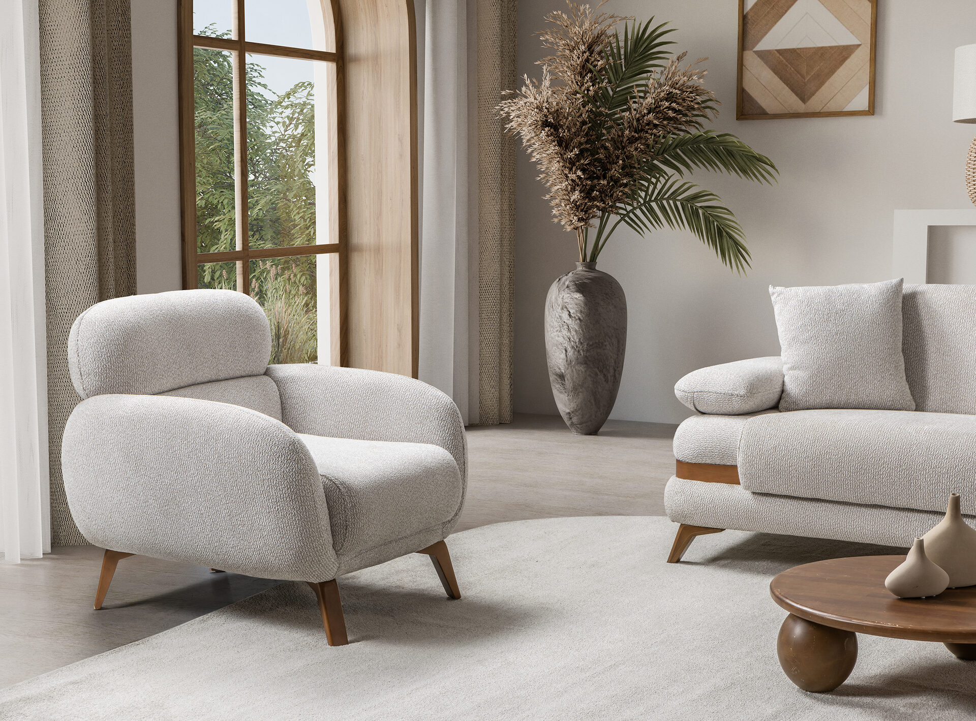Loris Sofa Set Brown