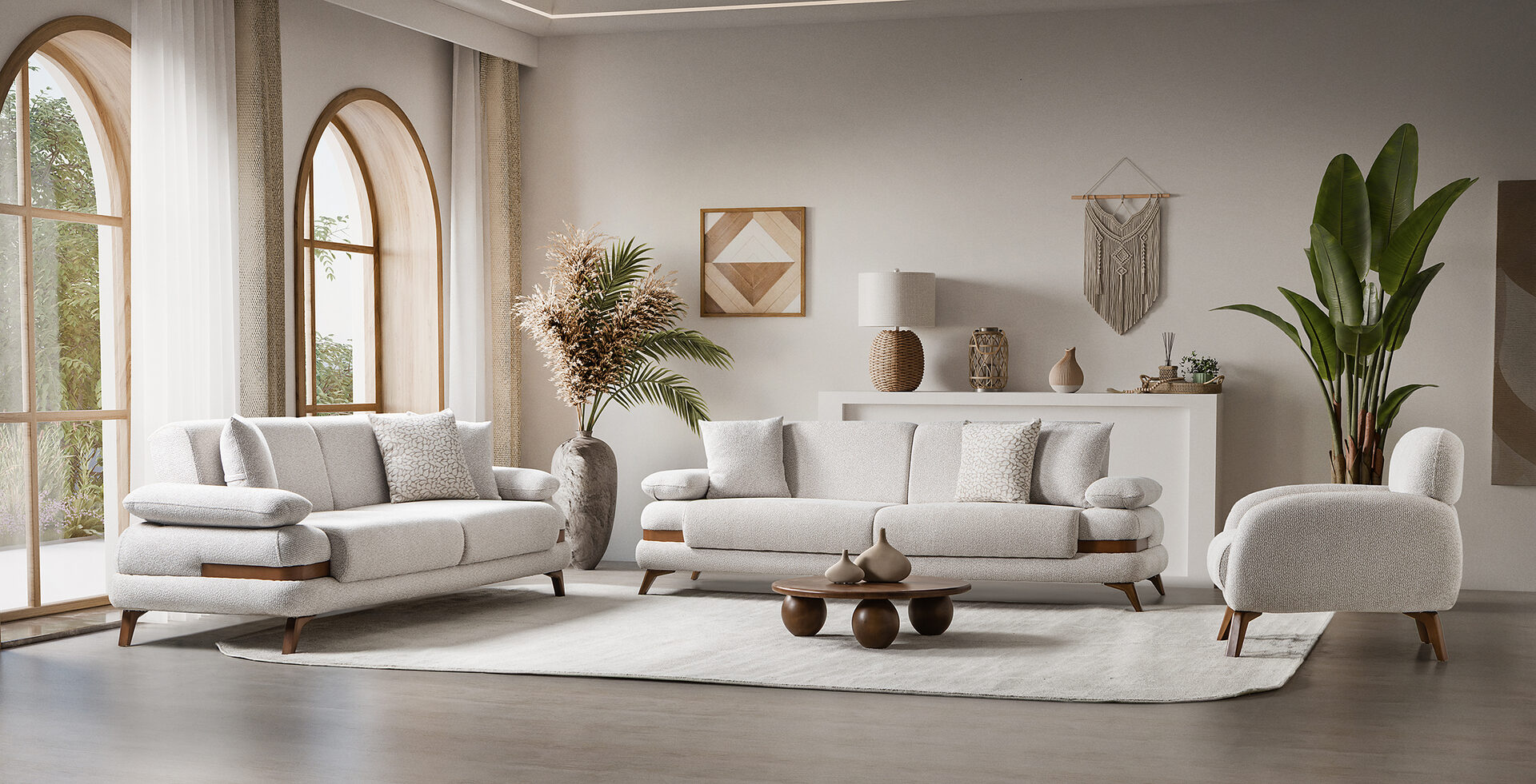 Loris Sofa Set Brown