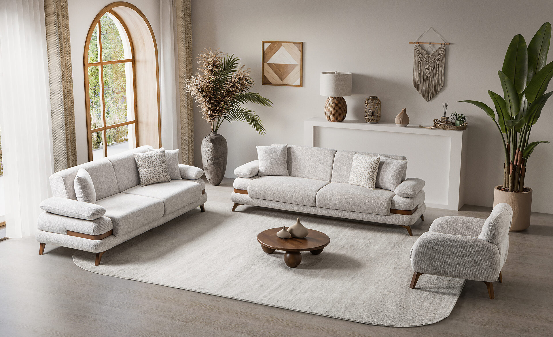 Loris Sofa Set Brown
