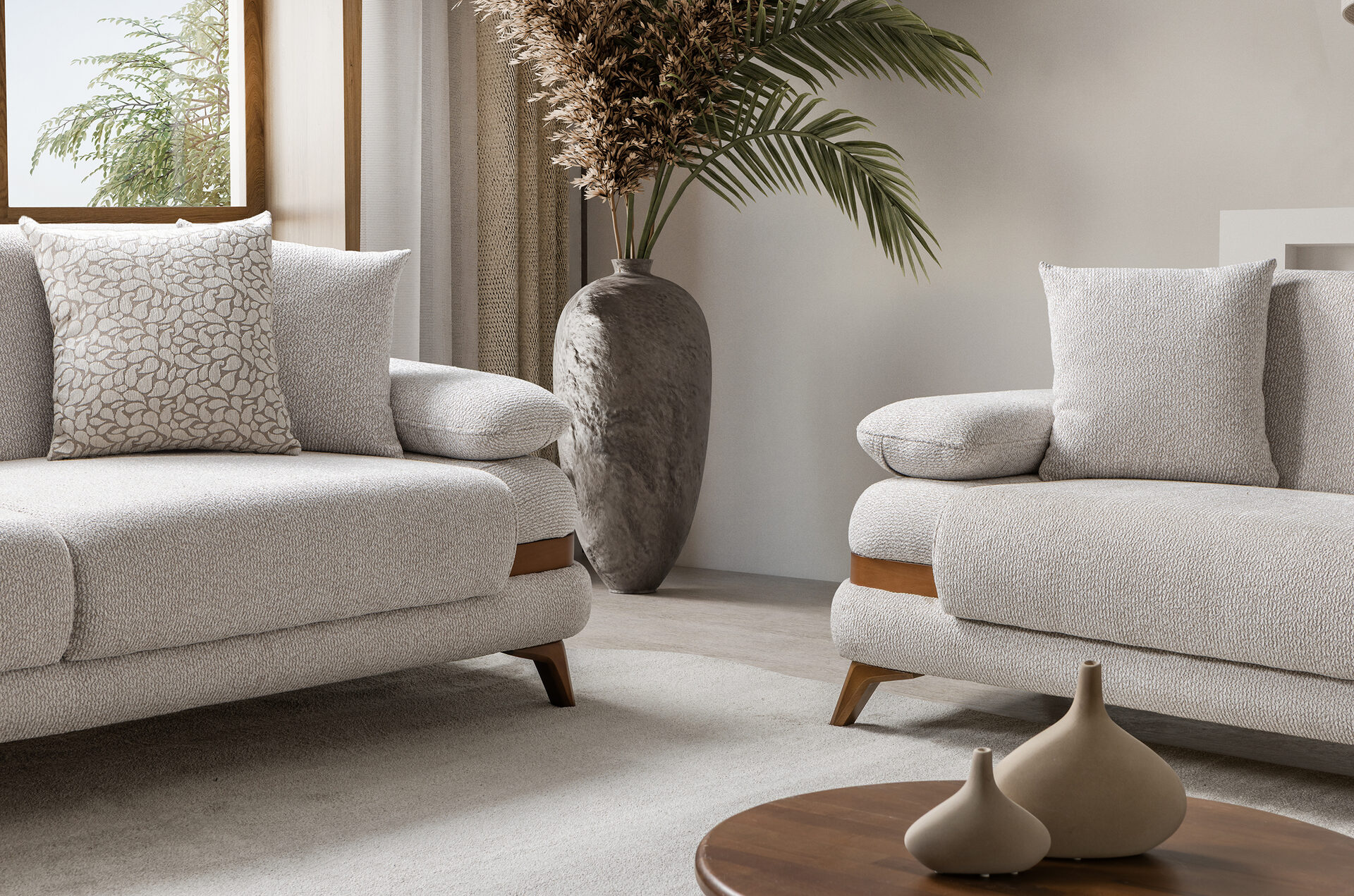 Loris Sofa Set Brown