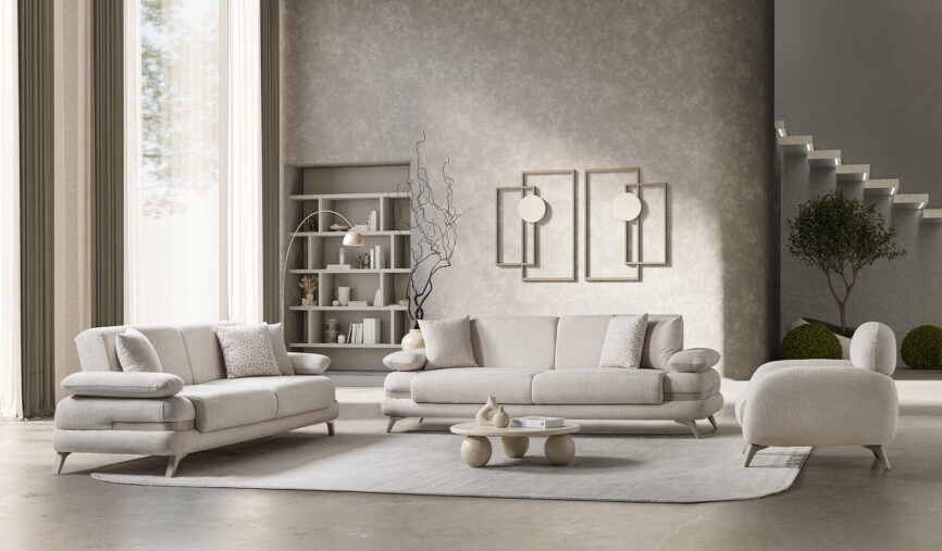 Loris Sofa Set Cream