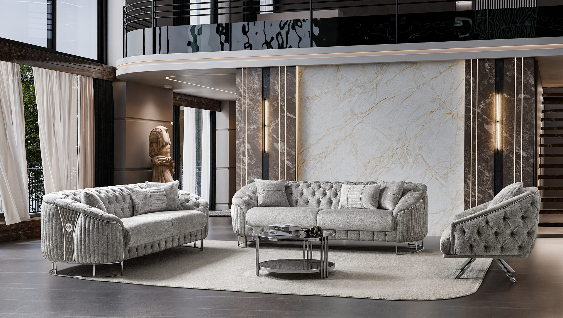 Lucas Sofa Set Crom