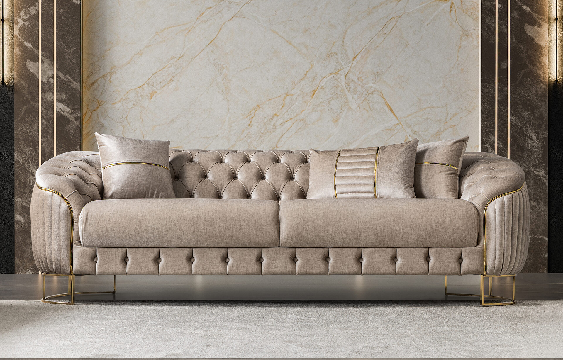 Lucas Sofa Set Gold