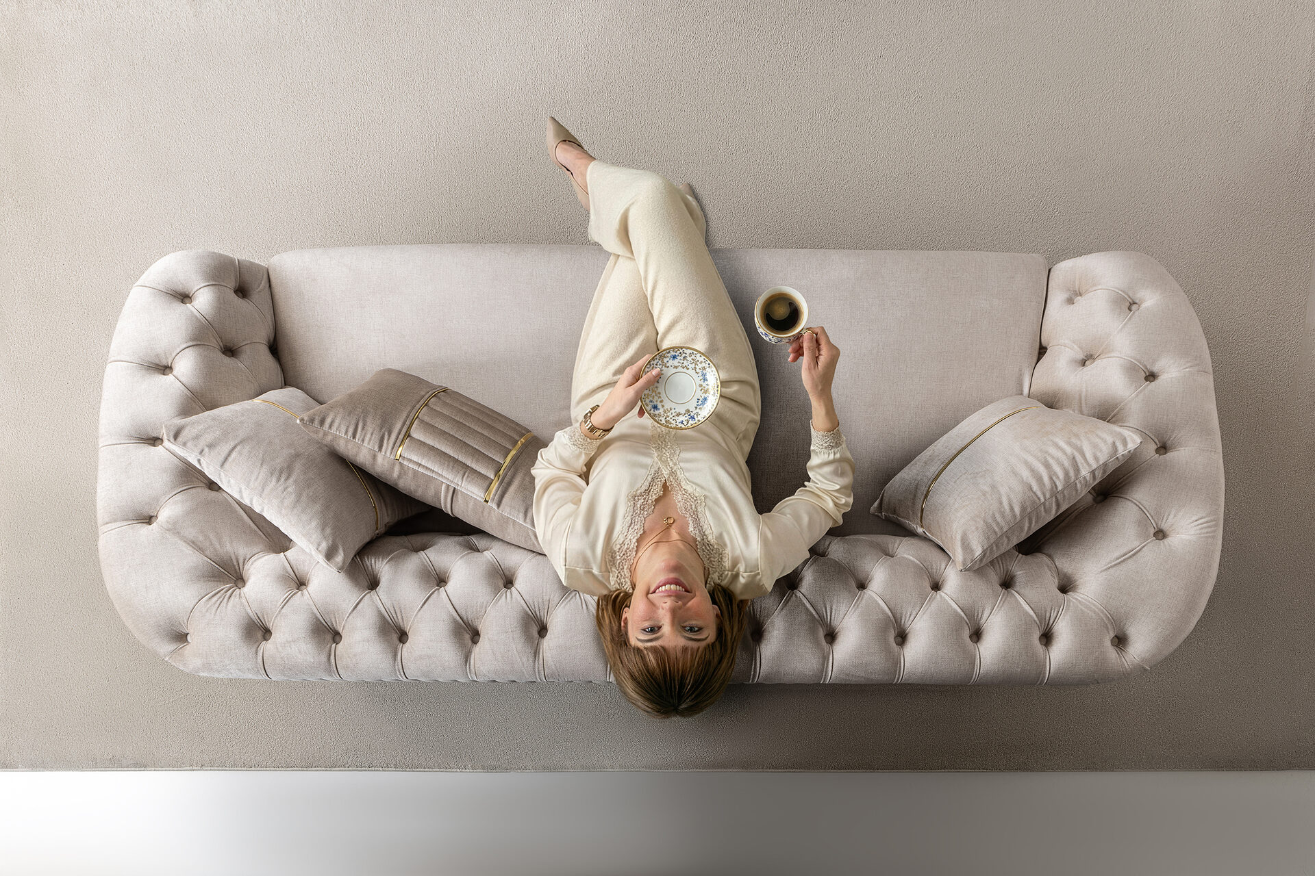 Lucas Sofa Set Gold