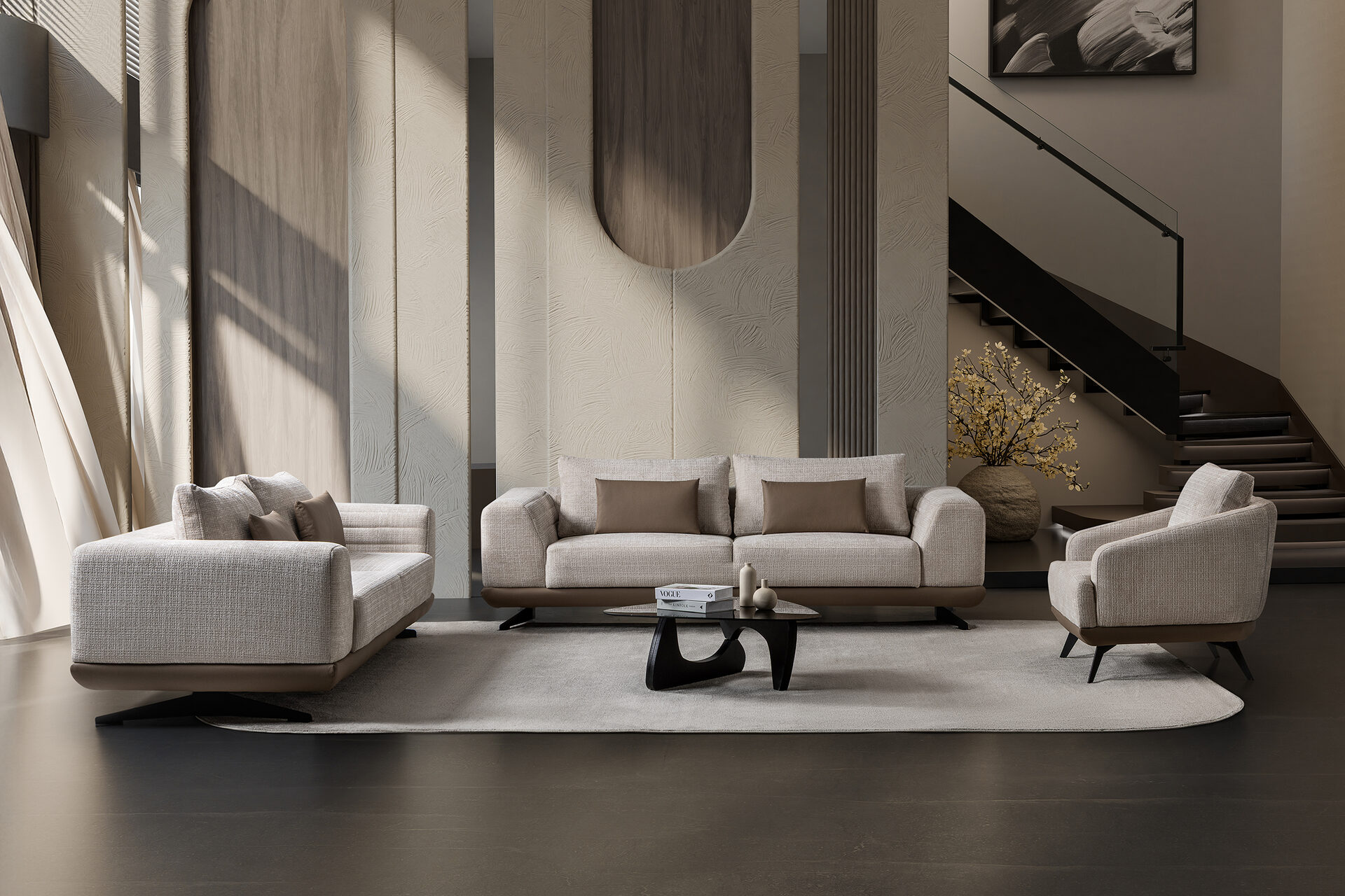 Milano Sofa Set Brown