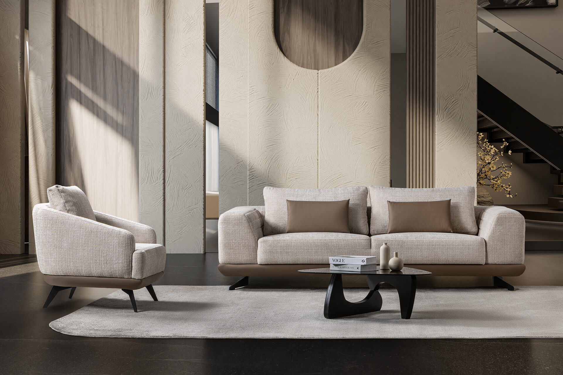 Milano Sofa Set Brown