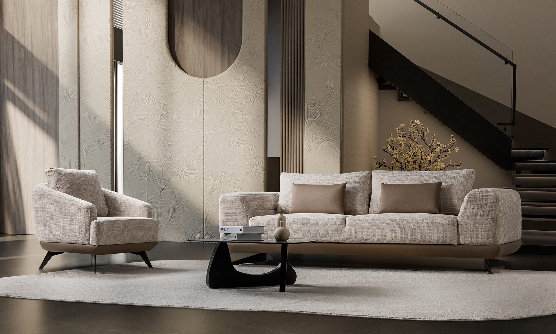 Milano Sofa Set Brown