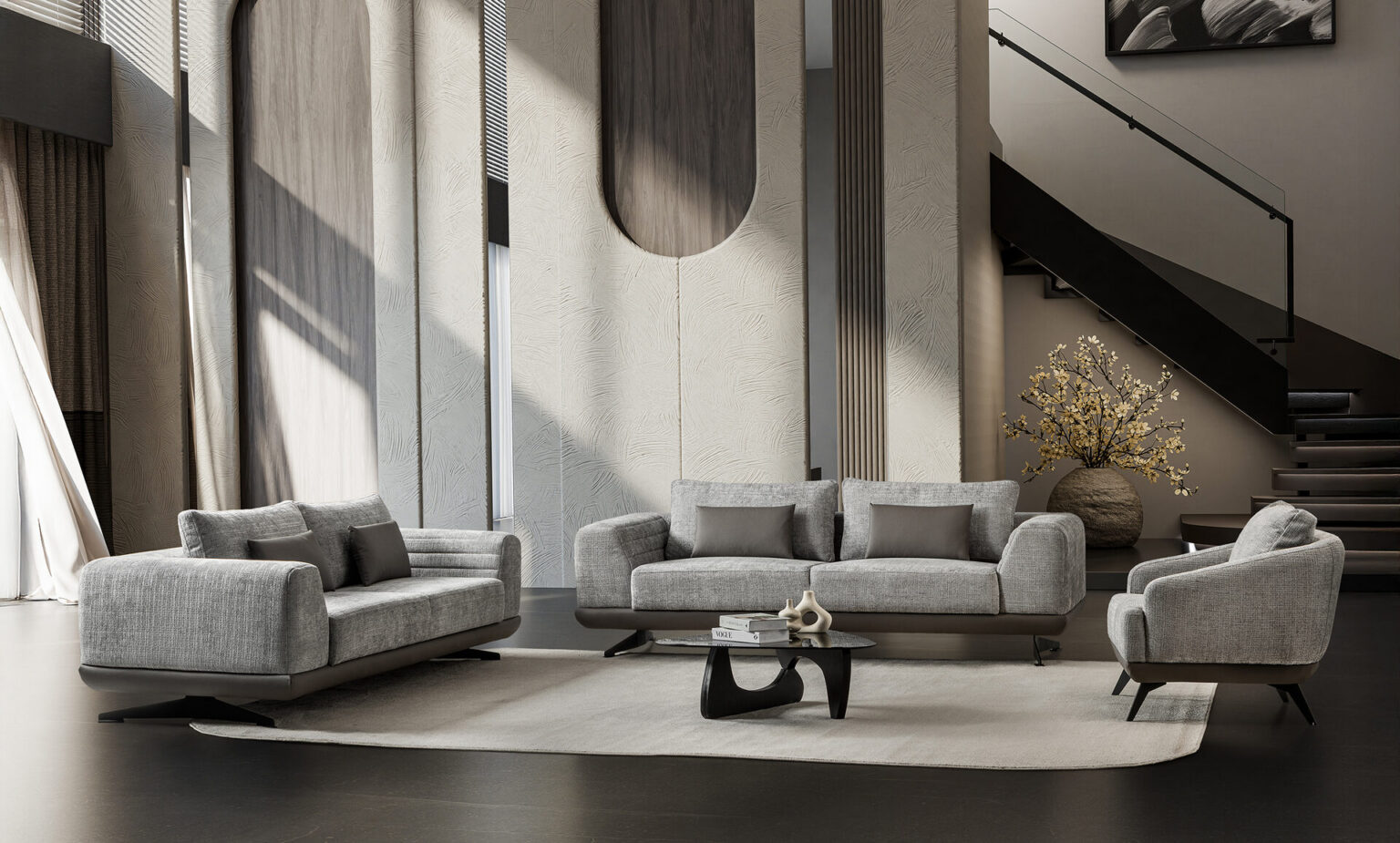 Milano Sofa Set Grey