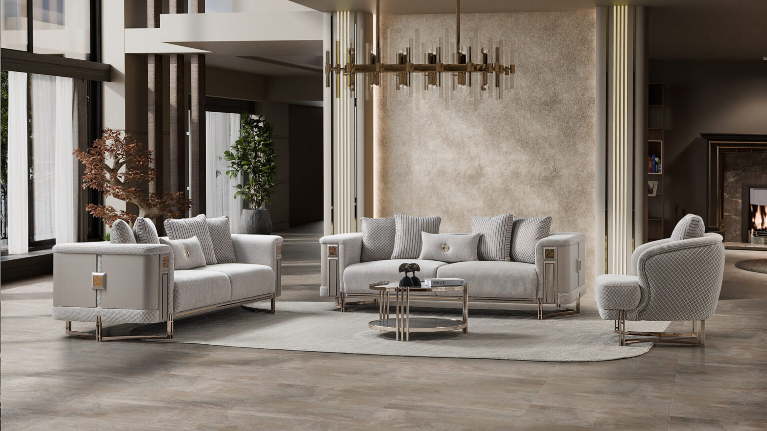 Mirage Sofa Set Bronz