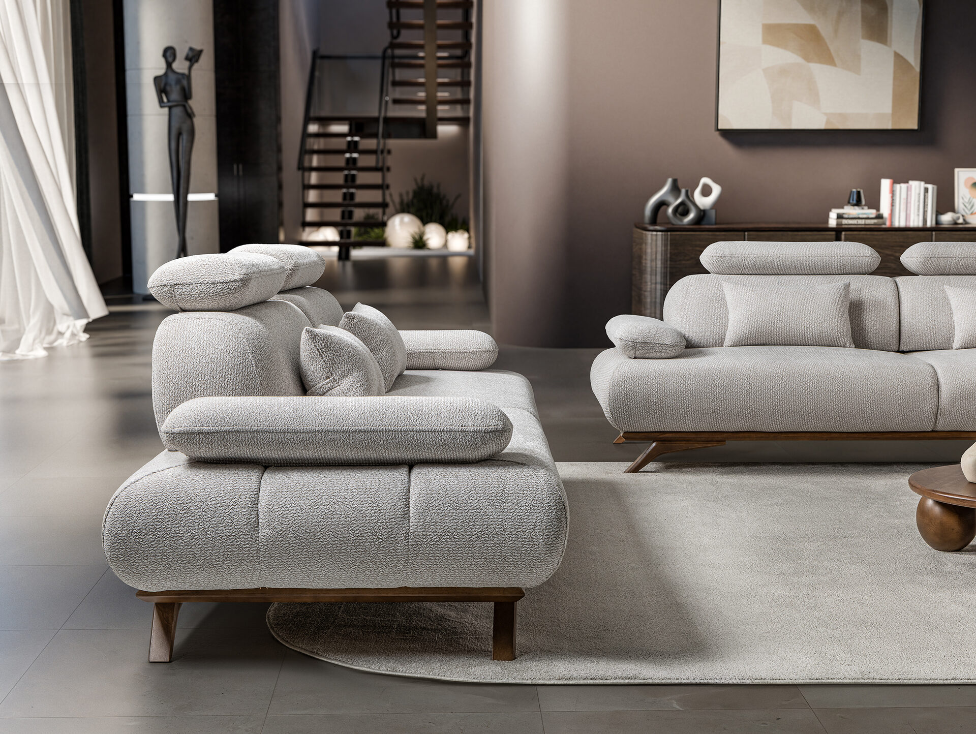 Monza Sofa Set Brown