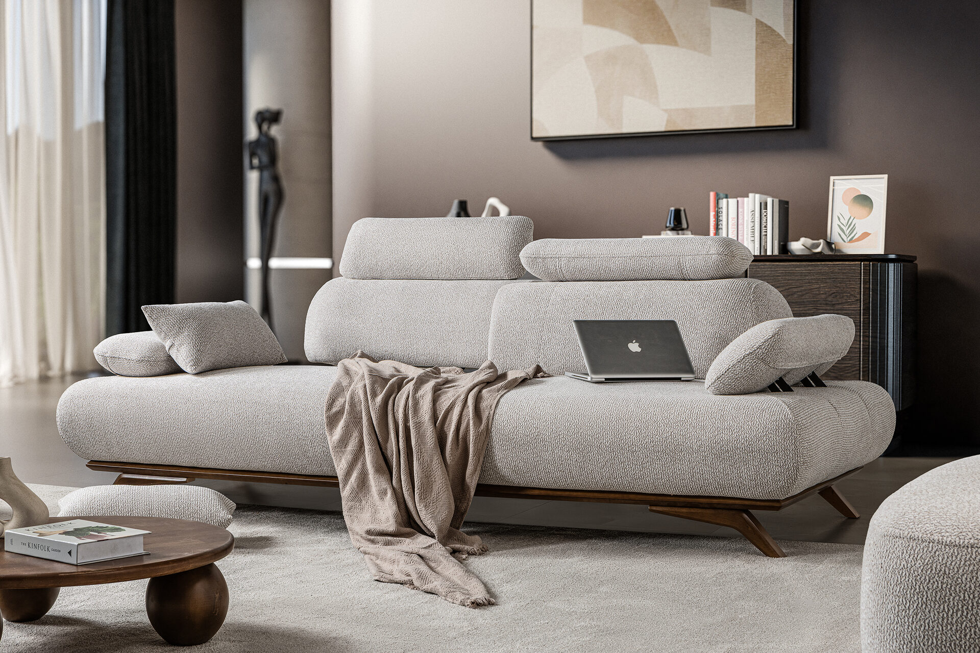 Monza Sofa Set Brown