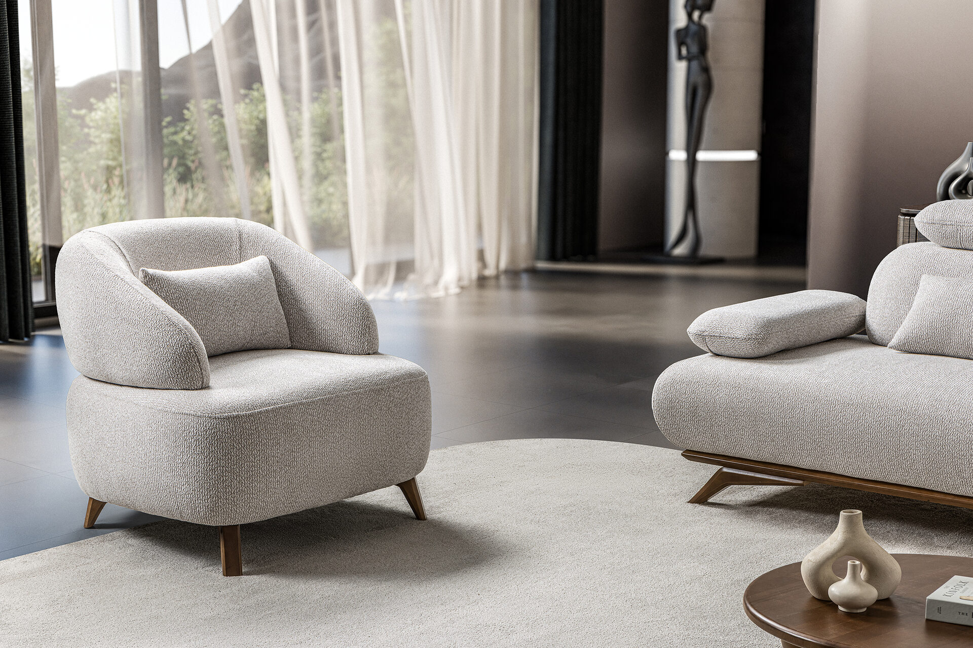 Monza Sofa Set Brown