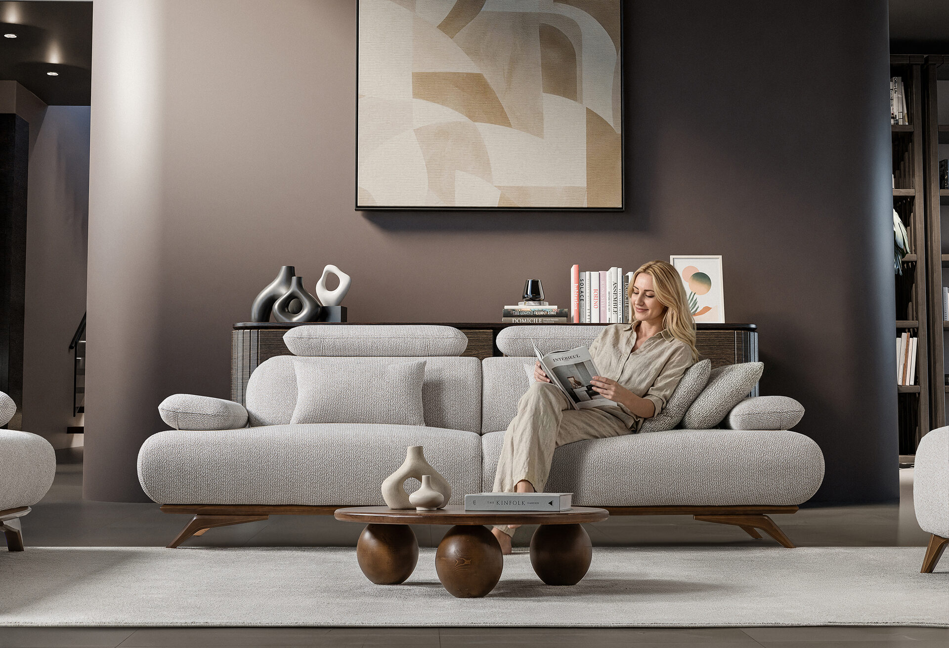 Monza Sofa Set Brown