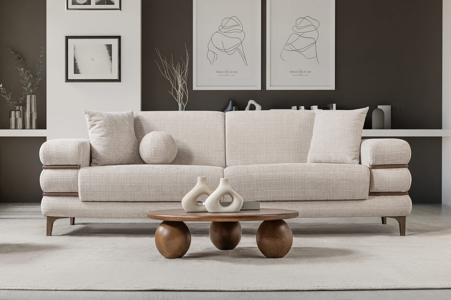 Odessa Sofa Set Brown