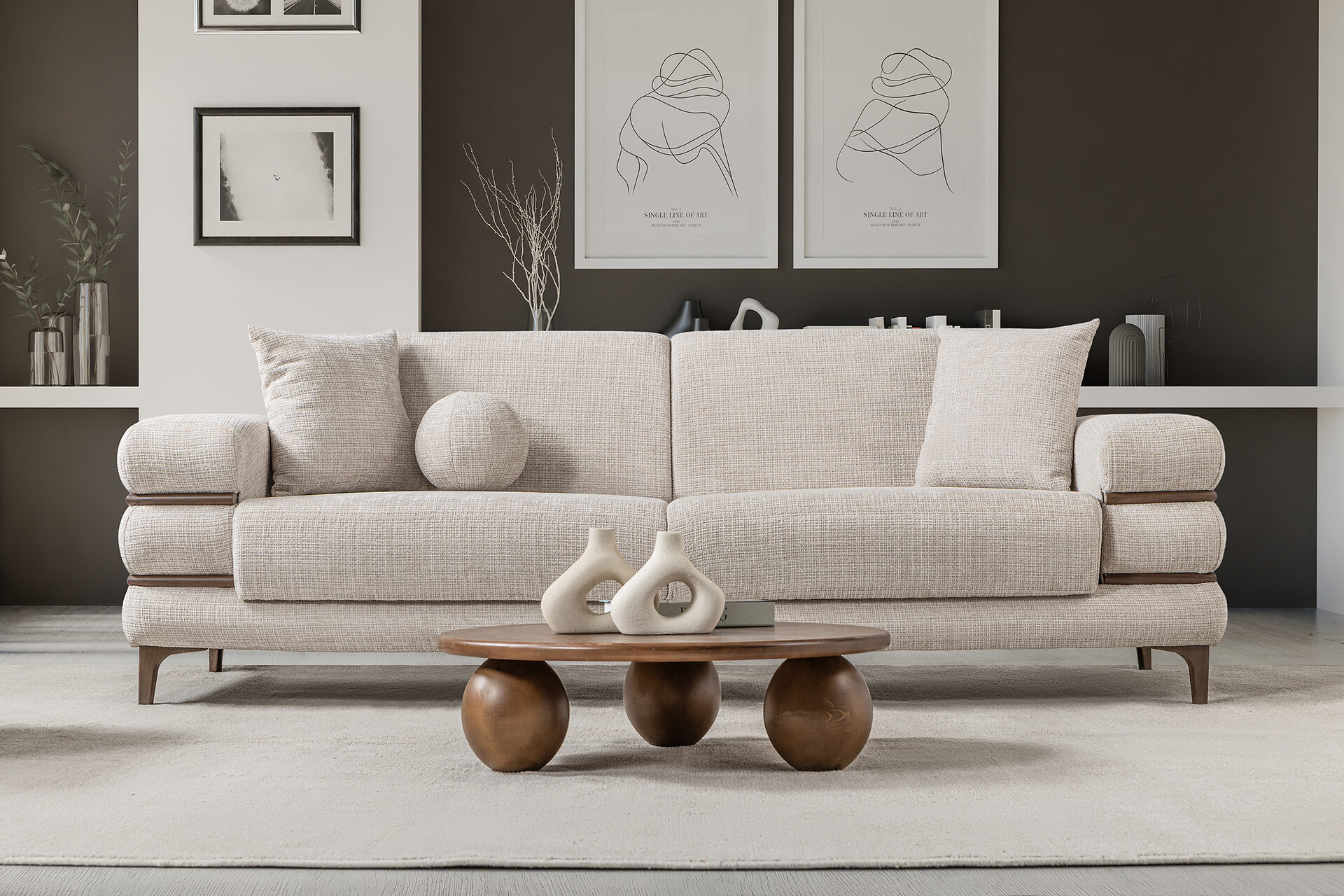 Odessa Sofa Set Brown