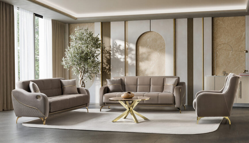 Rolex Sofa Set Gold