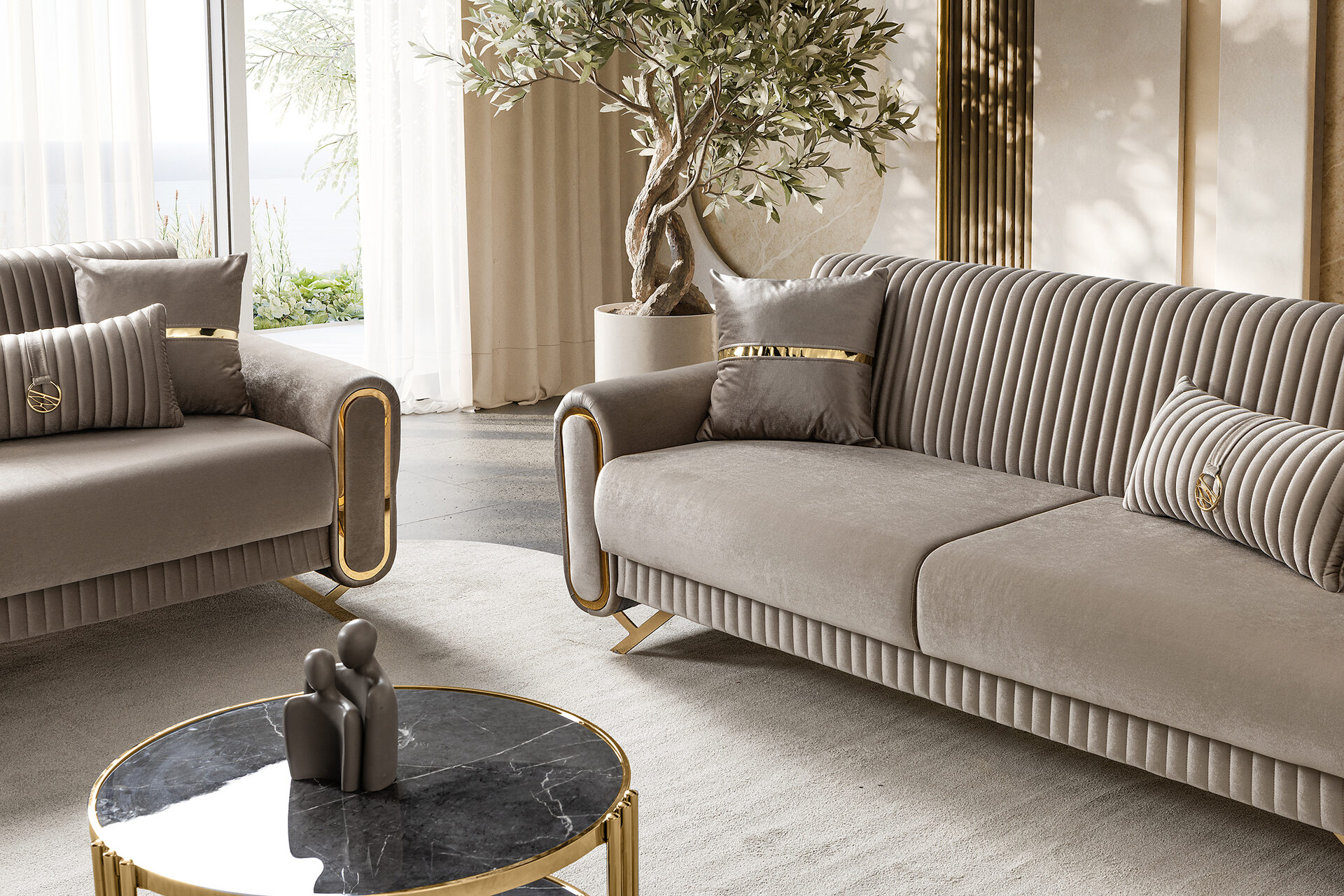 Royal Sofa Set Bej