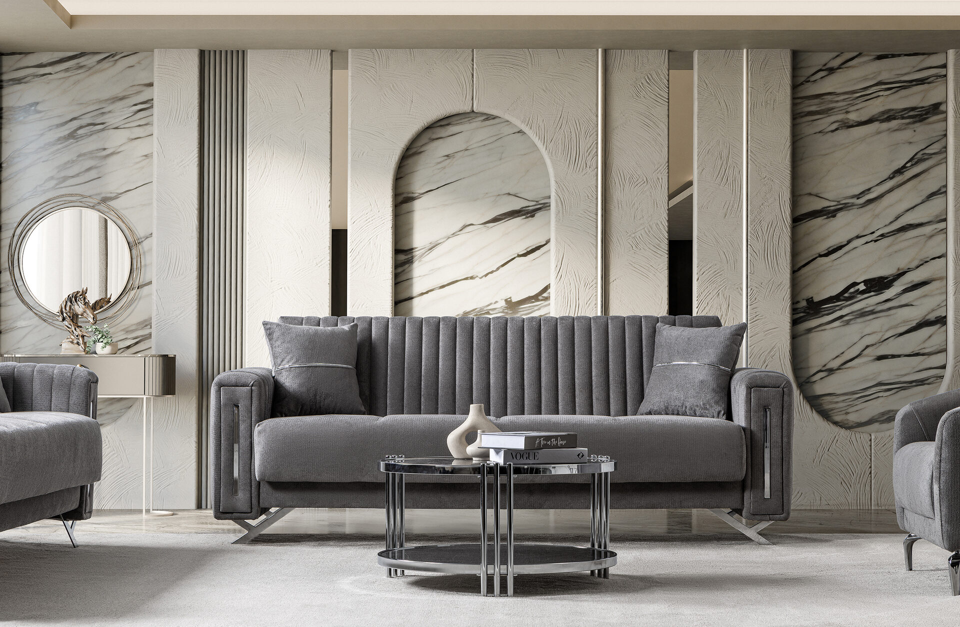 Senfoni Sofa Set Crom