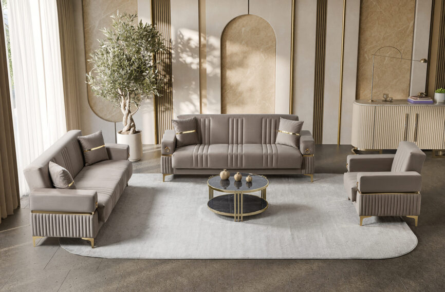 Tilda Sofa Set Bej