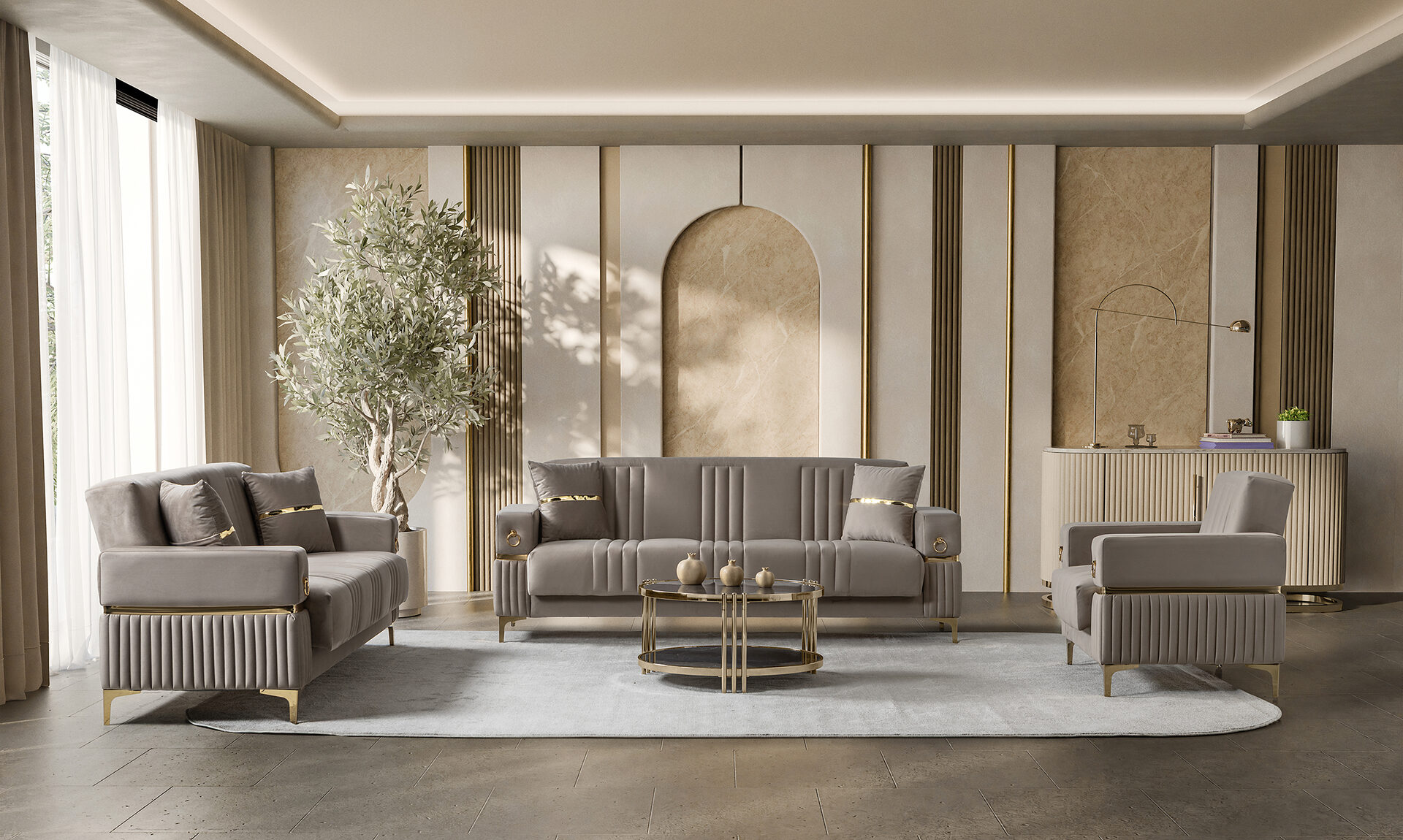 Tilda Sofa Set Bej