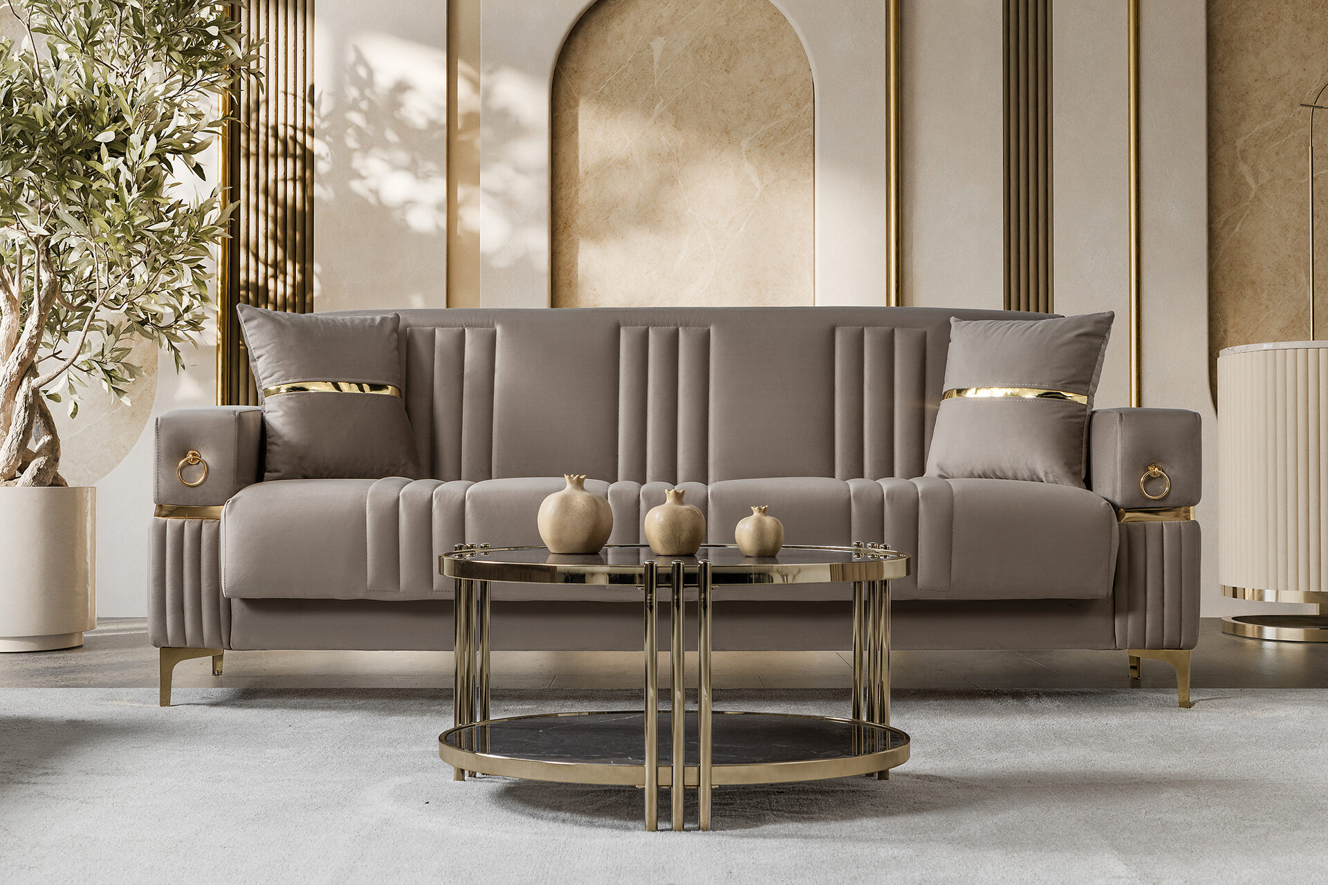 Tilda Sofa Set Bej