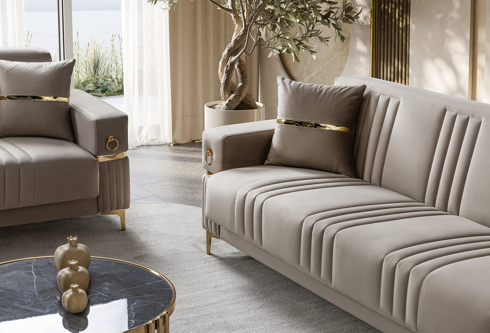 Tilda Sofa Set Bej