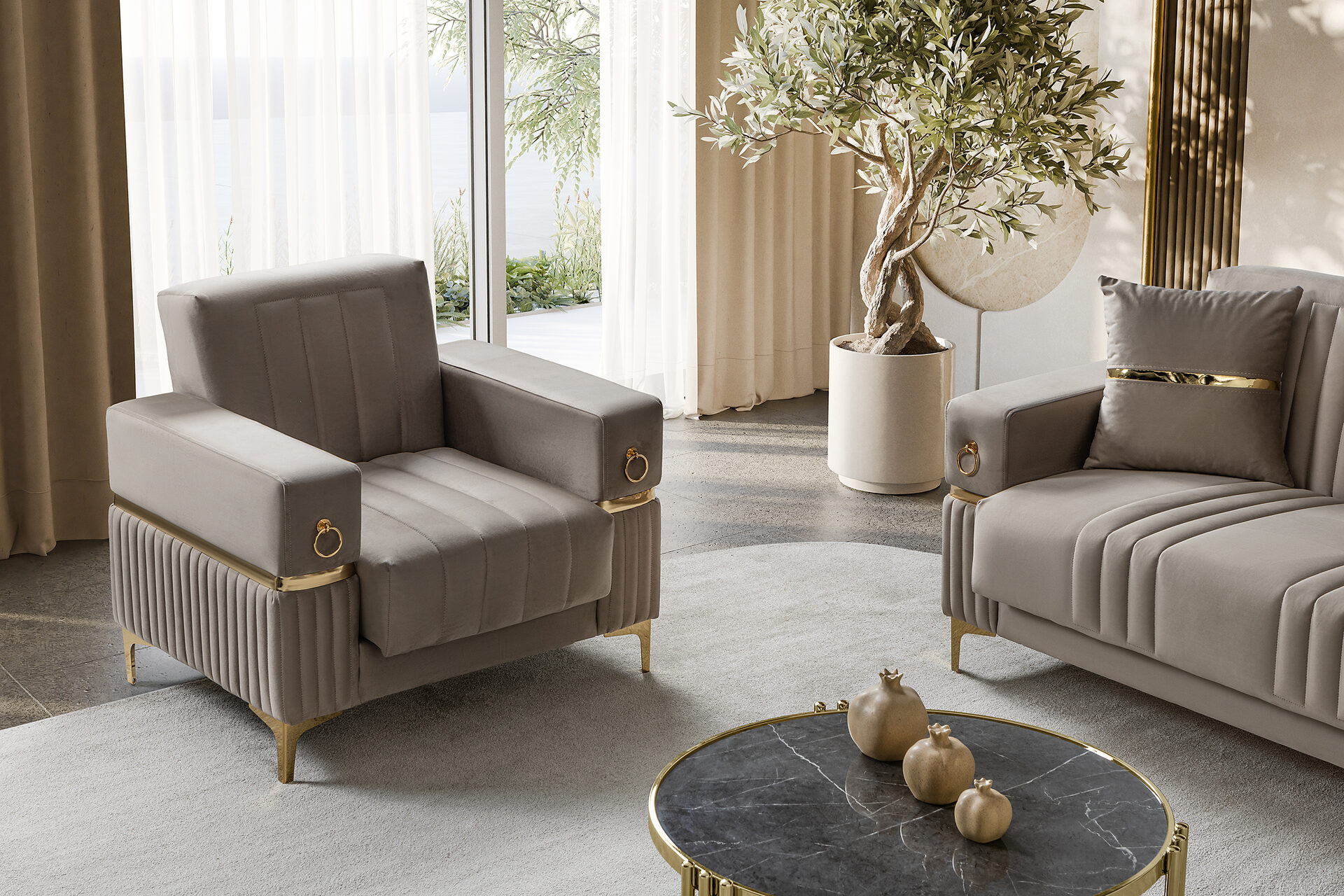 Tilda Sofa Set Bej