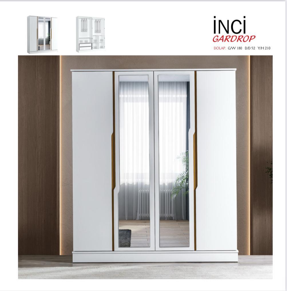 İnci 4 Kapılı Dolap
